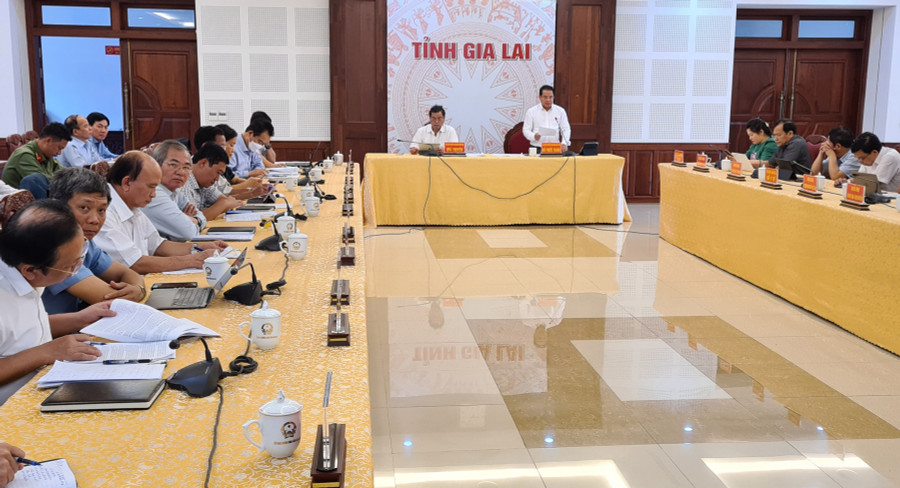 Quang cảnh hội nghị tại điểm cầu Gia Lai. Ảnh: Ngọc Sang